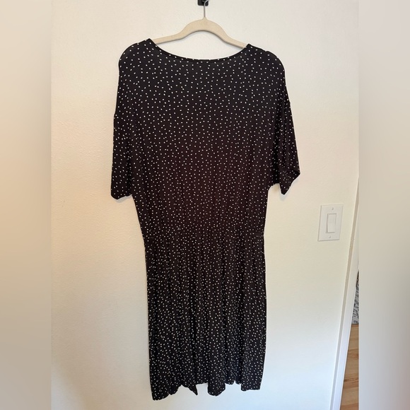 ICHI Ihlisa DR6 Jersey Mini Dress Black Polka Dot Size Large Stretch EUC - Picture 10 of 10